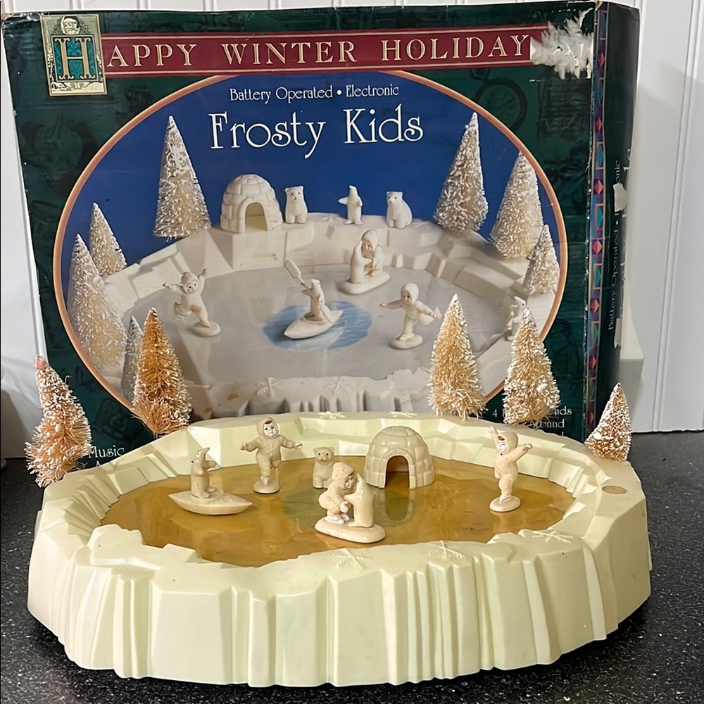 Frosty kids happy winter holiday Winter Ice Rink Home Decor Missing pieces